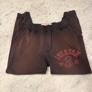 Roots of Fight Allen Iverson 3 Basketball Joggers Mens Large Faded Black Cotton